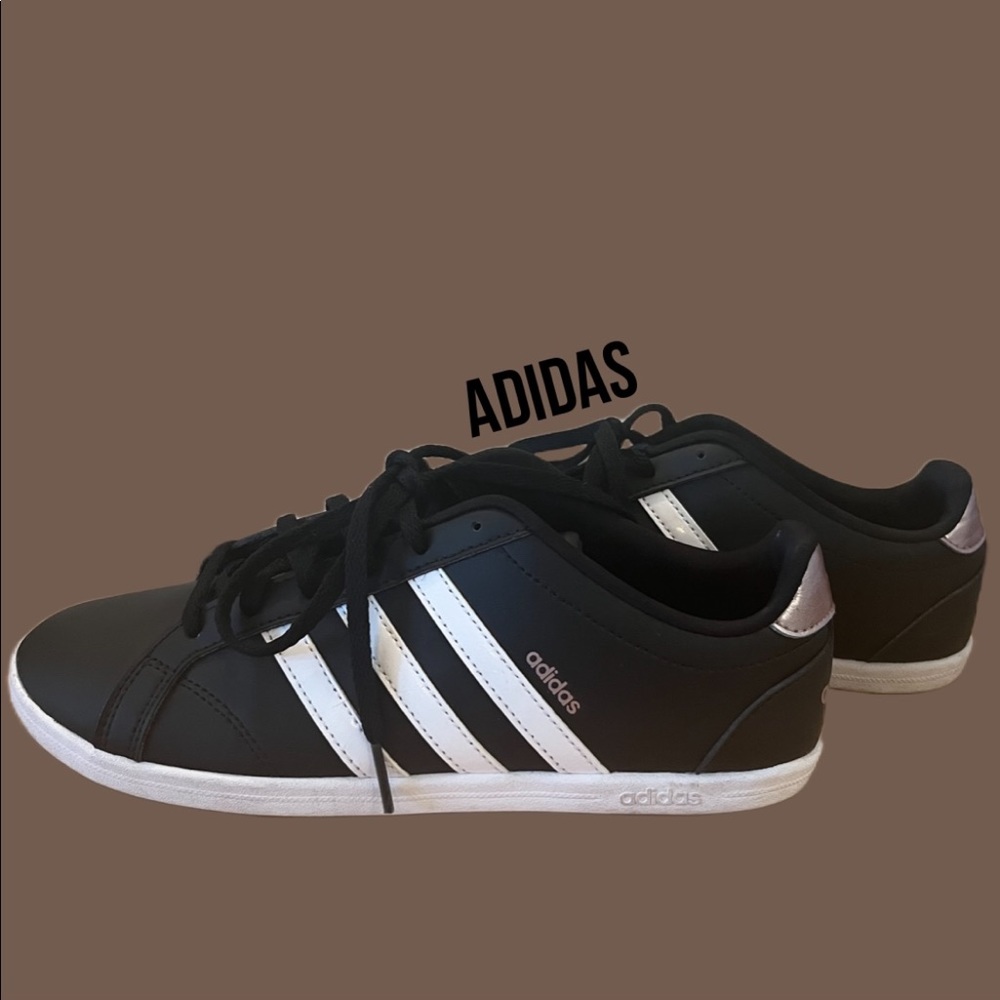Adidas Black, White & Rose Gold Sneakers